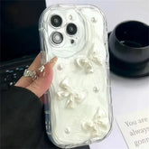 Pearl Bow Glitter Silicone Phone Case